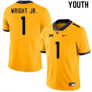 Youth West Virginia Mountaineers NCAA #1 Winston Wright Jr. Gold Authentic Nike Stitched College Football Jersey YS15T08SA